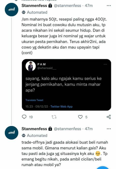 lulusan STAN minta mahar Rp50 Juta, biaya resepsi Rp400 juta  (Twitter/pringadi_as)