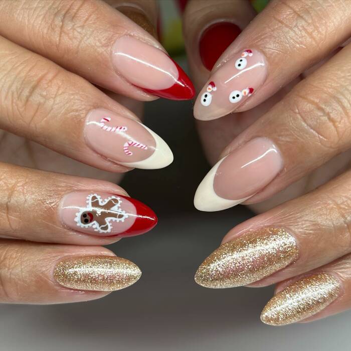nail art natal simple
