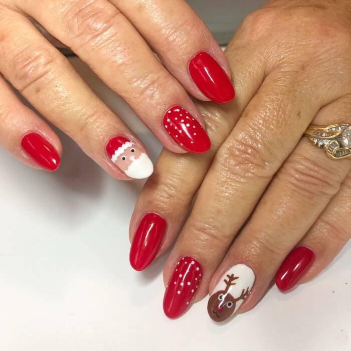 nail art tema natal simple