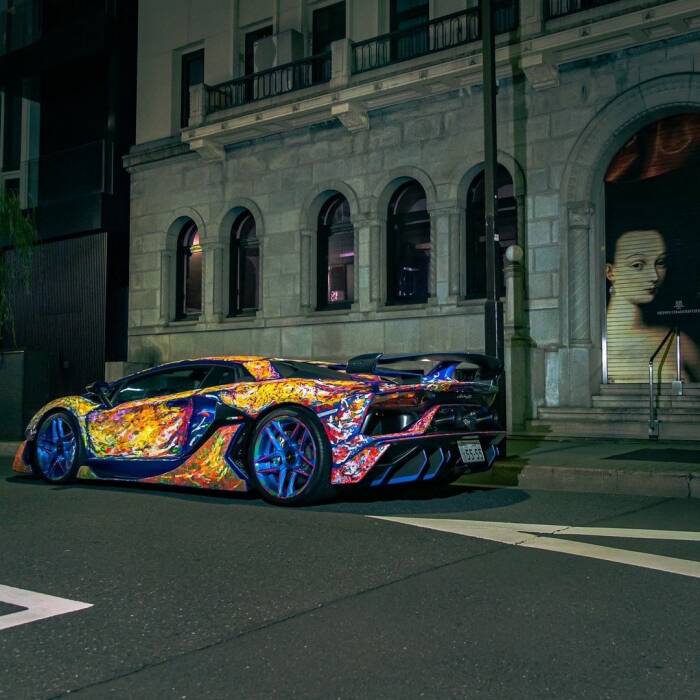 Lamborghini Aventador SVJ yang dilukis oleh Elisa Chana Cecchetti .(Instagram/@gotomanabu) Lamborghini Aventador SVJ Elisa Chana Cecchetti