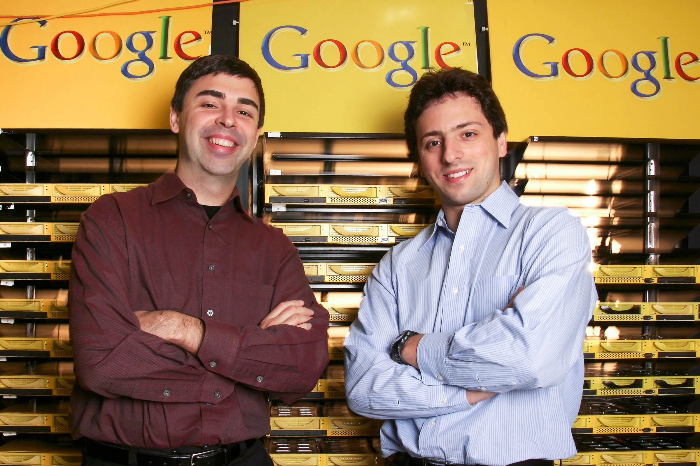 Larry Page dan Sergey Brin. (Google/Kim Kulish) Larry Page dan Sergey Brin