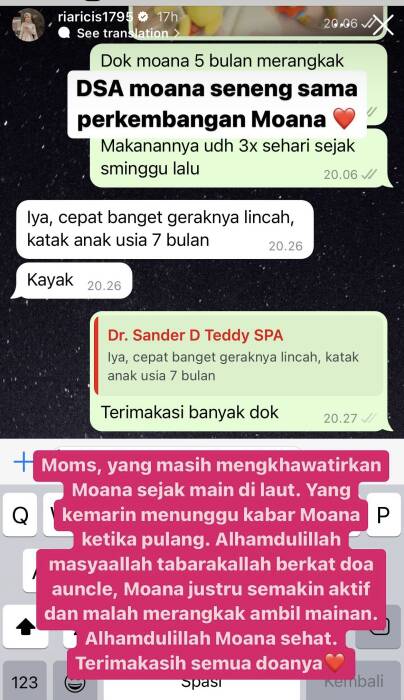 Ria Ricis konsultasikan perkembangan anaknya ke dokter spesialis anak. (Tangkapan layar Instagram Story @riairicis1795) Ria Ricis minta maaf