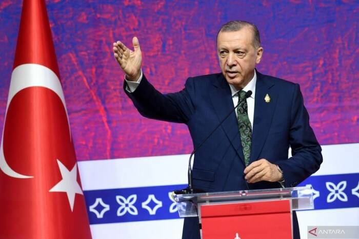 Presiden Turki Recep Tayyip Erdogan saat hadiri KTT G20 di Bali (16/11/2022). (Antara)