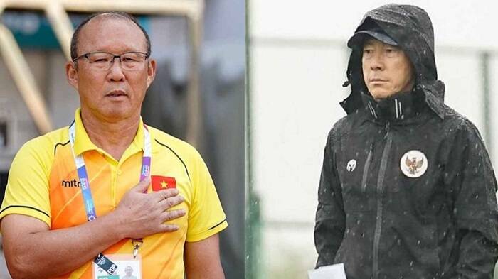 Park Hang-seo dan Shin Tae-yong. (ANTARA FOTO) Park Hang seo