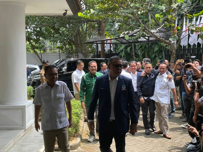 NasDem kunjungi Sekber Gerindra-PKB (INDOZONE/Asep Bidin Rosidin) Pemilu 2024