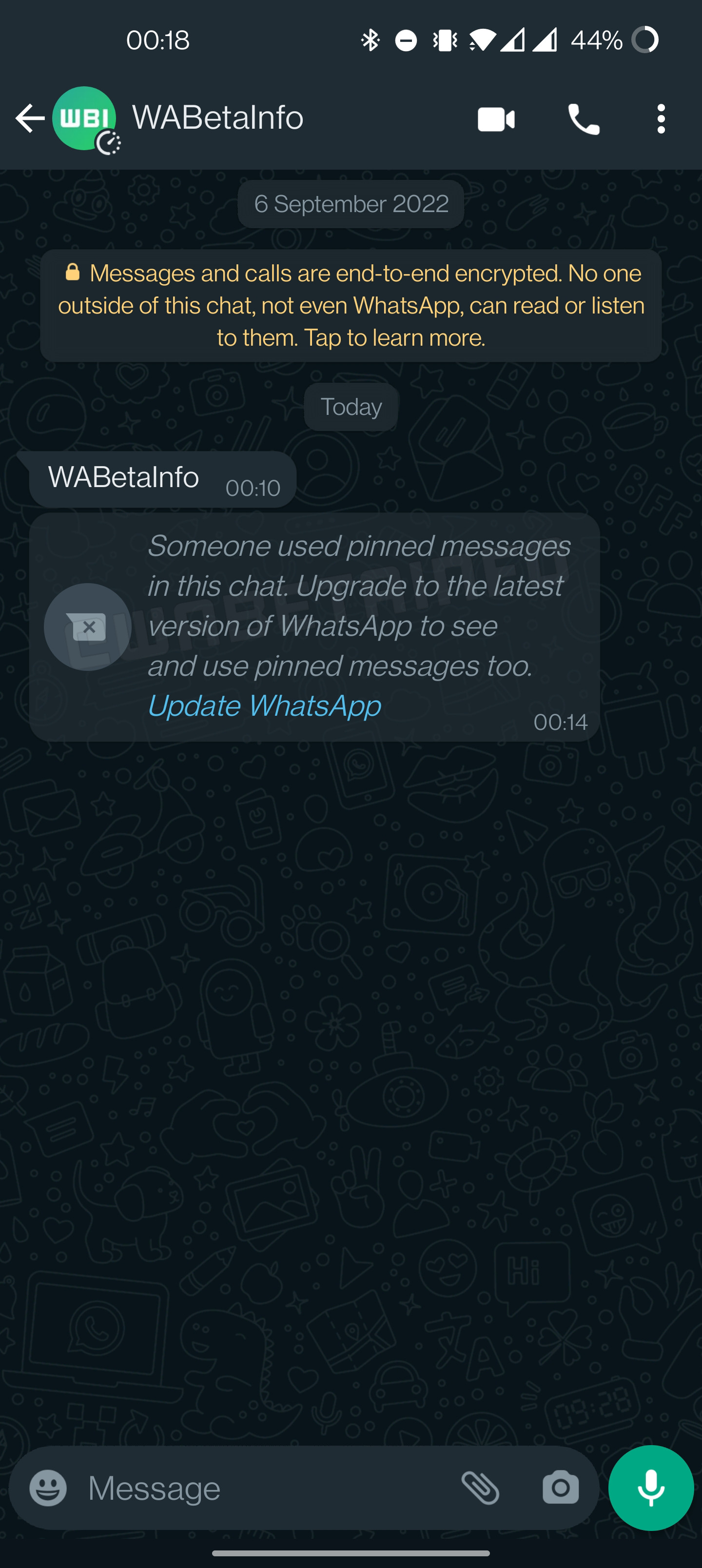 Fitur pesan yang disematkan sedang dikembangkan oleh WhatsApp. (WABetaInfo) WhatsApp Pesan Disematkan