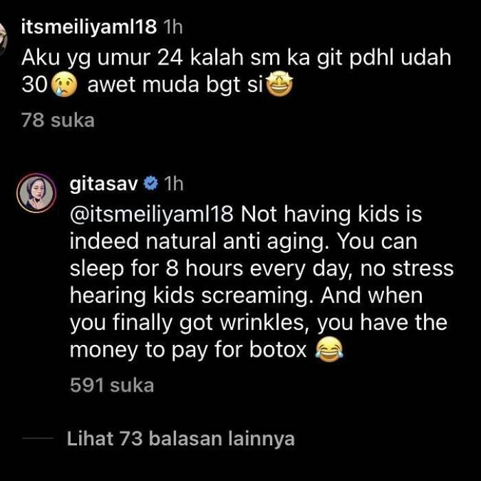 Gita Savitri dihujat usai ungkap soal childfree. (Instagram/@nyinyir_update_official) Gita Savitri dihujat usai ungkap soal childfree