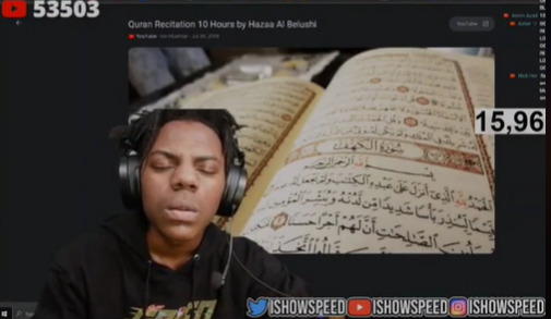 IShowSpeed mendengarkan lantunan ayat suci Al-Qur IShowSpeed Al Quran