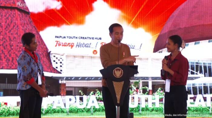 Presiden Jokowi saat meresmikan PYCH di Papua. (YouTube/Sekretariat Presiden) Presiden Jokowi saat meresmikan PYCH di Papua. (YouTube/Sekretariat Presiden)