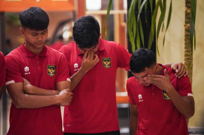 Ekspresi sedih para pemain Timnas Indonesia U-20 (PSSI) Timnas Indonesia U-20
