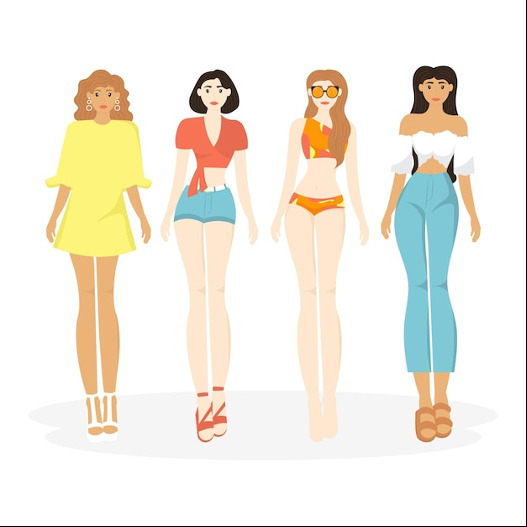 Ilustrasi cara berpakaian sesuai bentuk tubuh (Freepik) cara berpakaian